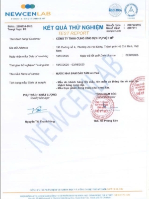 KẾT QUẢ THỬ NGHIỆM | Nước Nha Đam Dâu Tằm Alova